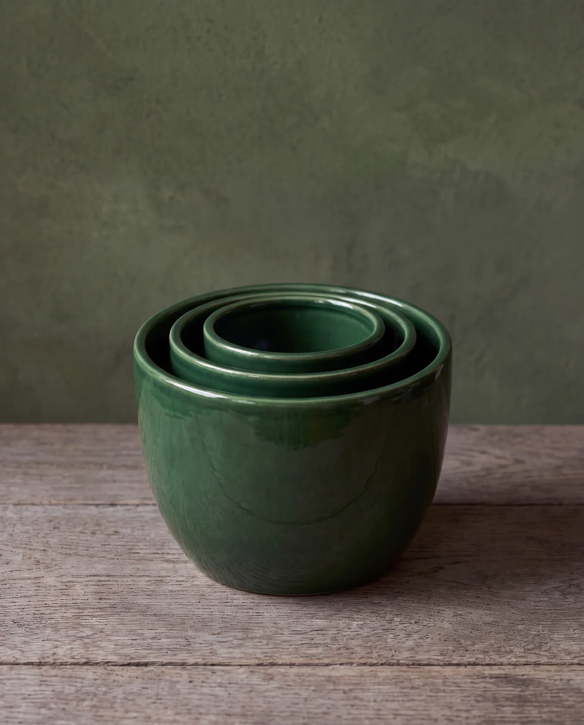 Glazed Ceramic Planter Set, Set of 3, 15, 12 and 9 in